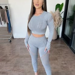 ANWND Dannie High Waist Leggings(Heather Grey)