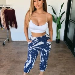 Emory Park Andrew Tie Dye Pants(Navy Blue)(final Sale)