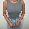 Hey Babe Daphne Tank Bodysuit(Sage)FINAL SALE