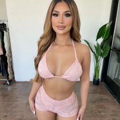 One By One Itzel Two Piece Set(Pink) Tops