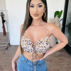 Blush Tops Rose Cami Top(Beige)