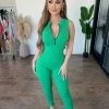 La Luxe Octavia Sleeveless Jumpsuit(Jelly Bean)