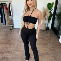 Tic Toc Jake High Rise Pants(Black)