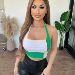 Charming Bunny Desire Halter Top(Green/White)