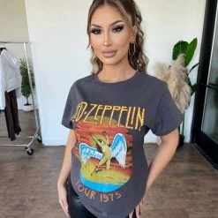 Malibu Bum Tops "Led Zeppelin Tour" T-Shirt(Charcoal)