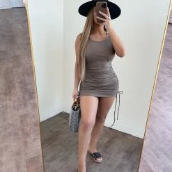 Hey Babe Zara Tank Dress(Mocha) Dresses/Rompers