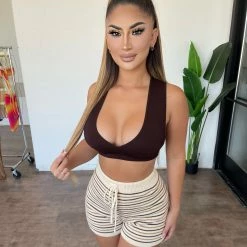 Beige Botany Amira Shorts(Brown)