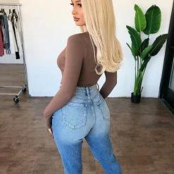 Cello Fabian High Rise Mom Jeans(Light) Bottoms