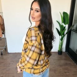 Audrey 3+1 Tops Marlene Flannel(Mustard/Black/Orange)