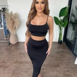 Black Bead Lara Skirt Set(Black)