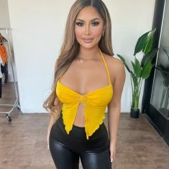 Tresser Tops Liberty Halter Top(Bright Yellow)