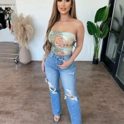 Cello Bottoms Kyle High Rise Dad Jeans(Light Denim)