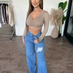 Vibrant Jayson High Rise Flare Mom Jeans(Medium)