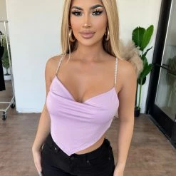 Bear Dance Dixie Cami Rhinestone Top(Lavender) Tops