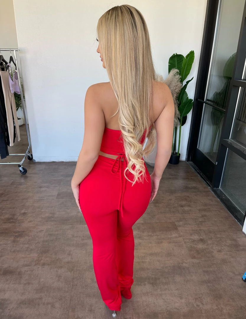 O.Vianca Adele Cami Flare Pants Set(Red) Tops 2 O.Vianca Adele Cami Flare Pants Set(Red) Tops