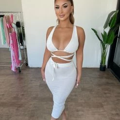 LA Lux Tops Lisa 2 Piece Set(White)