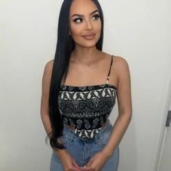 Mable Dalia Cami Top(Black/Beige)FINAL SALE Tops