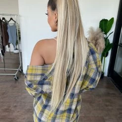 GeeGee Tops Jarrod Flannel(Yellow/Navy)