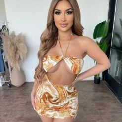 Flauntings Dresses/Rompers Cindy Dress (Marble Yellow)