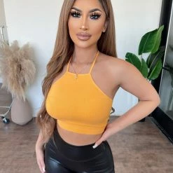ANWND Tops Tonya Halter Top(Orange)