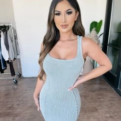 Junie Rebecca Tank Dress(Sage) Dresses/Rompers