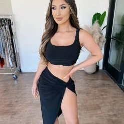 Win Win Ava Tank Skirt Set(Black)