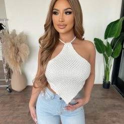 BLANC Malia Knitted Top(White) Tops