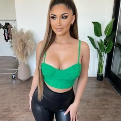 Evenuel Odalis Mesh Top(Green) Tops