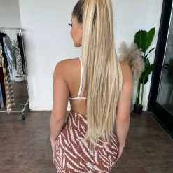 Audrey 3+1 Francisca Zebra Print Skirt(Brown Combo)