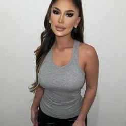 Final Touch Tops Noella Tank Top(Heather Grey)FINAL SALE