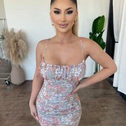 Privy Dresses/Rompers Bianca Floral Print Dress(Light Blue Multi)