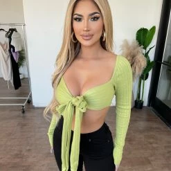 Emory Park Allie Long Sleeve Top(Lime)