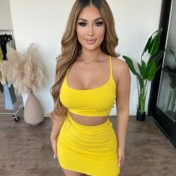 Sabora Ivy Skirt Set(Yellow) Tops