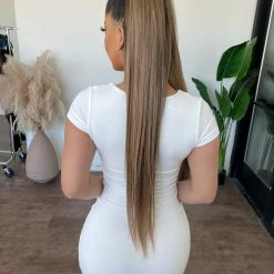 Black Bead Cleva Dress (Off White) Dresses/Rompers