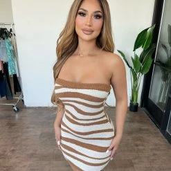 Better Be Dresses/Rompers Ziba Dress(Cream/Brown)