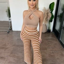 Audrey 3+1 Cassie Knit Flare Pants(Cider)