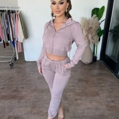 Rosio Tyler Jogger Sweatpants(Mocha) Bottoms