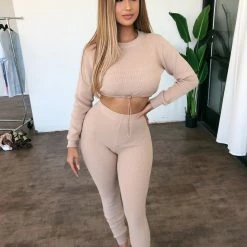 36.5 Mary Long Sleeve Set(Khaki) Tops