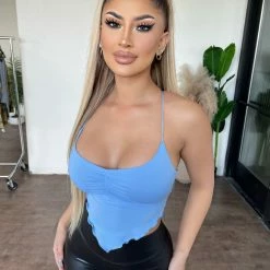 Better Be Jazmine Tie Back Top(Blue)