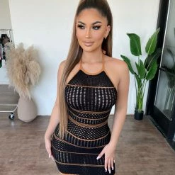 Ootdfash Sales 2022 8 ACOA Sammy Halter Knit Dress (Black)