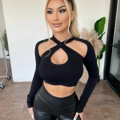 ANWND Tops Cailey Long Sleeve Top(Black)