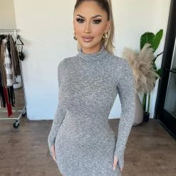 Junie Dresses/Rompers Leslie Knit Dress(Heather Grey)