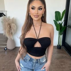 Salty Tops Blake Halter Top(Black)