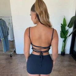 New Pink Tops Dilma 2 Piece Set(Dark Navy)