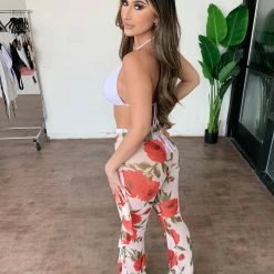 Lipstick Angelica Mesh Flowly Pants(White/Red) Bottoms