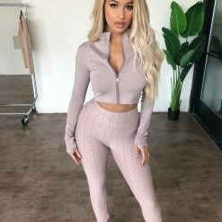 LA Society/ Active Bottoms Diana High Rise Leggings(Pink/Mocha)