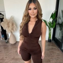 La Luxe Bottoms Rivi Jumpsuit (Brown)