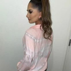 Emory Park Tops Liza Long Sleeve Top(Mauve/Pink)Final Sale