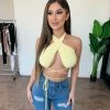 Tresser Vanessa Halter Top(Light Yellow) Tops