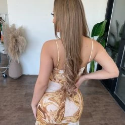 La Luxe Shawna Cami Dress(Brown/Butter) Dresses/Rompers